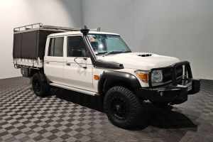 2023 Toyota Landcruiser VDJ79R Workmate Double Cab White 5 Speed Manual Cab Chassis Acacia Ridge Brisbane South West Preview