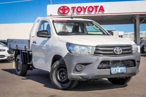 2017 Toyota Hilux TGN121R MY17 Workmate Glacier White 5 Speed Manual Cab Chassis