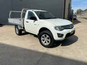 2013 Mitsubishi Triton MN MY13 GLX 4x2 White 4 Speed Sports Automatic Cab Chassis Fairfield East Fairfield Area Preview