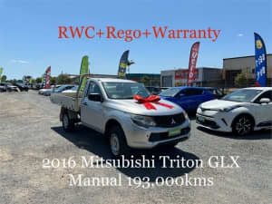 2016 Mitsubishi Triton MQ MY16 GLX Silver 5 Speed Manual Cab Chassis Archerfield Brisbane South West Preview