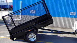 TRAILER 7 X 4 BOX TRAILER TIPPER WITH CAGE $3190