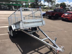 7 x 4 SINGLE AXLE HOT-DIP GALVANISED TILTING BOX TRAILER 750KG ATM with 600mm mesh cage St Marys Penrith Area Preview