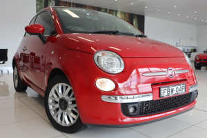 2015 Fiat 500 Series 3 Lounge Dualogic Red 5 Speed Sports Automatic Single Clutch Hatchback