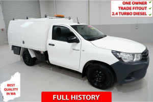 2018 Toyota Hilux GUN122R Workmate 4x2 White 5 Speed Manual Cab Chassis