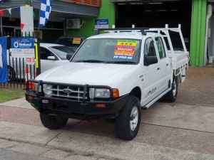 2001 Ford Courier PE GL Crew Cab White 5 Speed Manual Cab Chassis