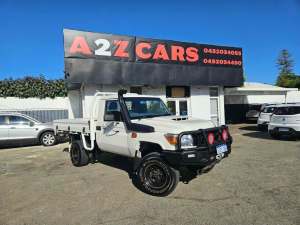 2021 Toyota Landcruiser VDJ79R MY18 Workmate (4x4) White 5 Speed Manual Cab Chassis