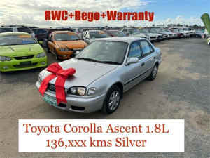 2000 Toyota Corolla AE112R Ascent Silver, Chrome 4 Speed Automatic Sedan Archerfield Brisbane South West Preview