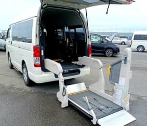 2017 TOYOTA HIACE WELCAB ONLY 64 WITH REAR LIFT, WHEELCHAIR ELECTRIC SCOOTER DISABILITY PEOPLE MOVER