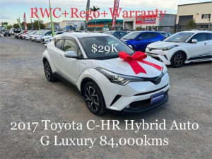 2017 Toyota C-HR ZX10R (Hybrid) White Continuous Variable Wagon Archerfield Brisbane South West Preview
