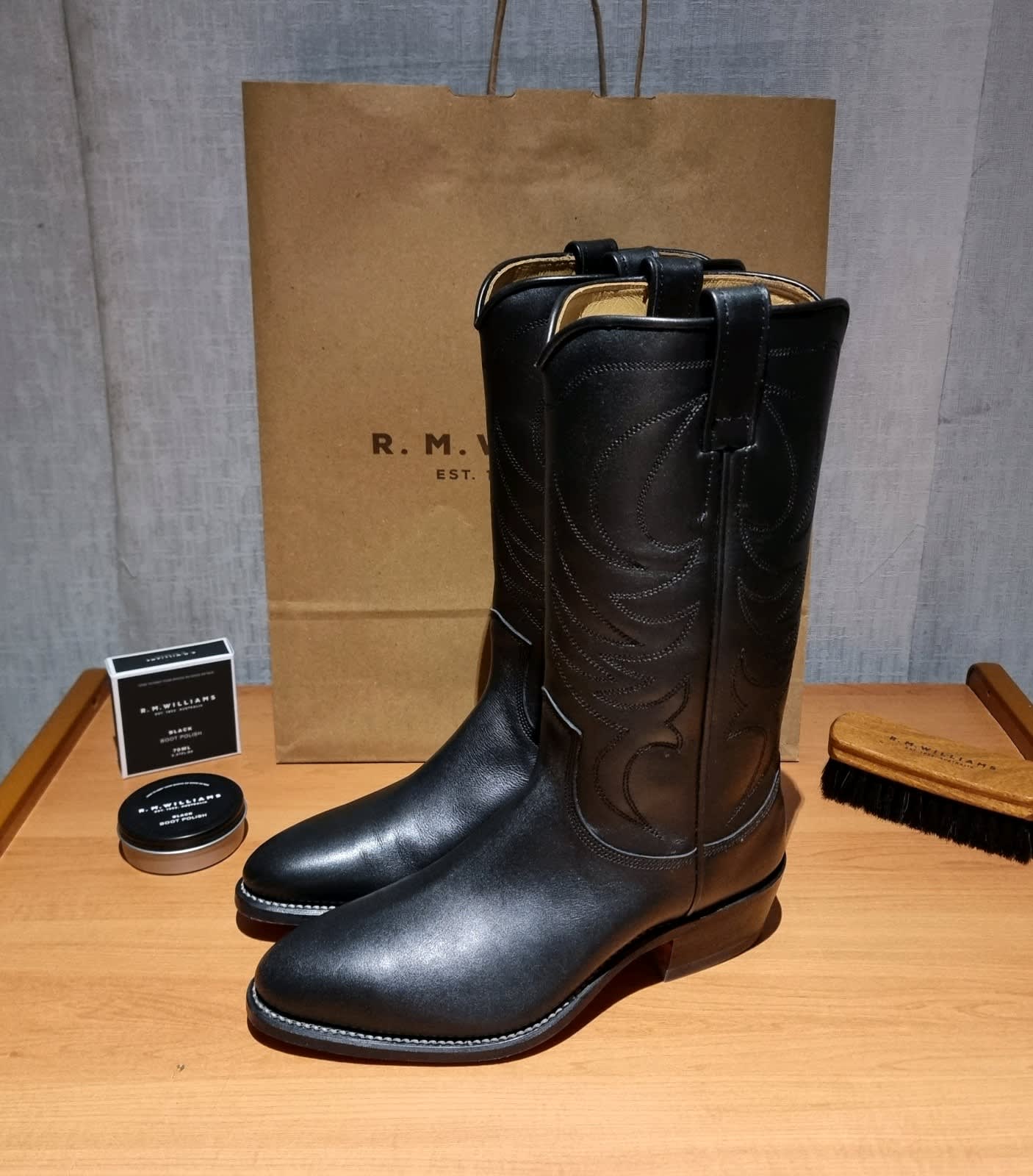 RM Williams Shearling Urban Gardener Boots - Cinnamon - G - Wide - 9.5