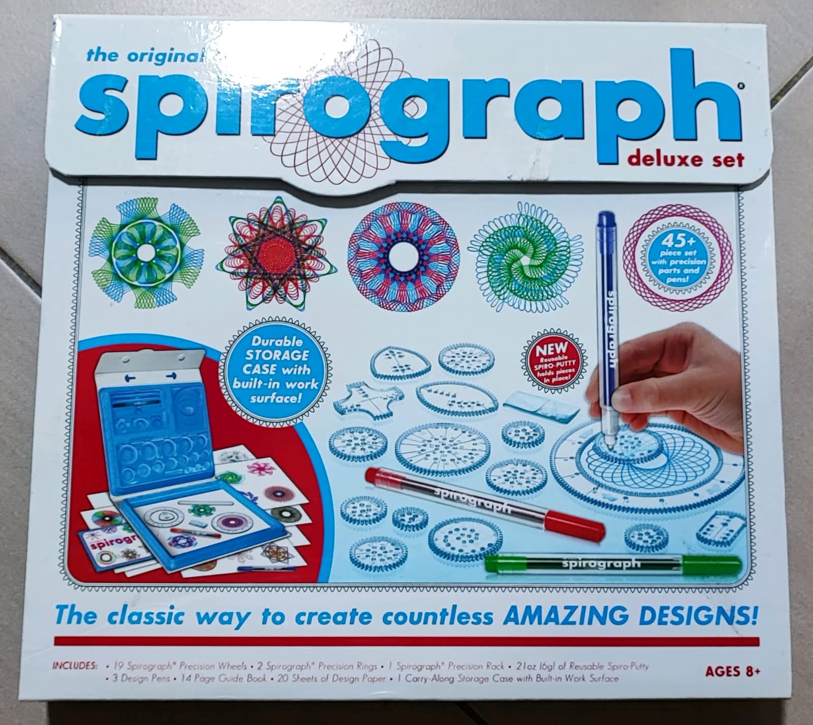 1set Spirograph Deluxe Set Design Tin Set Draw Spiral Designs