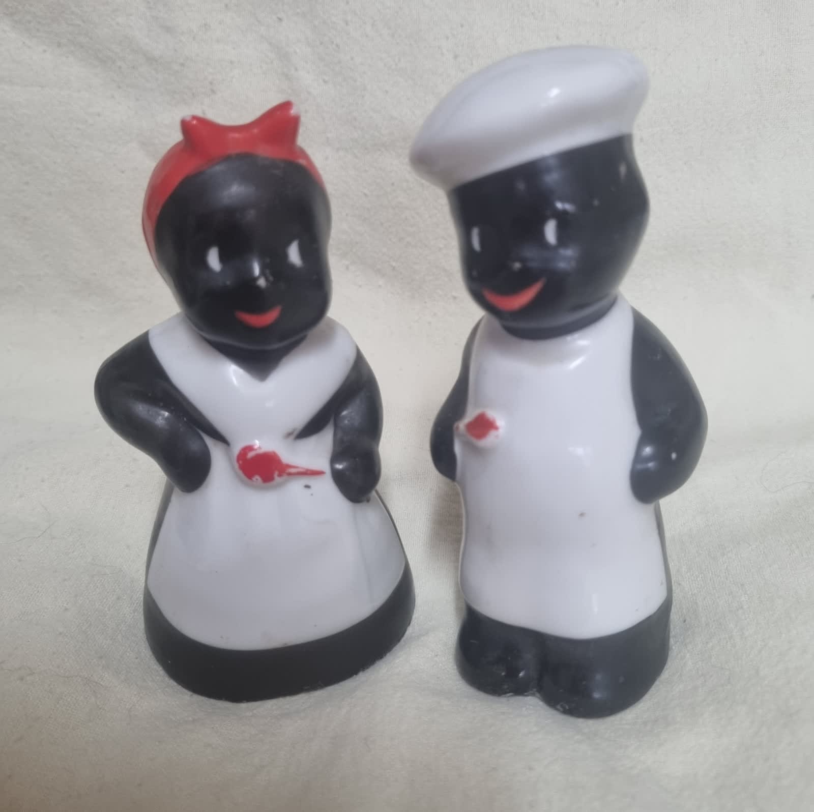 Lot - Vintage 1950's Black Americana Mammy & Moses Salt & Pepper Shakers  Japan