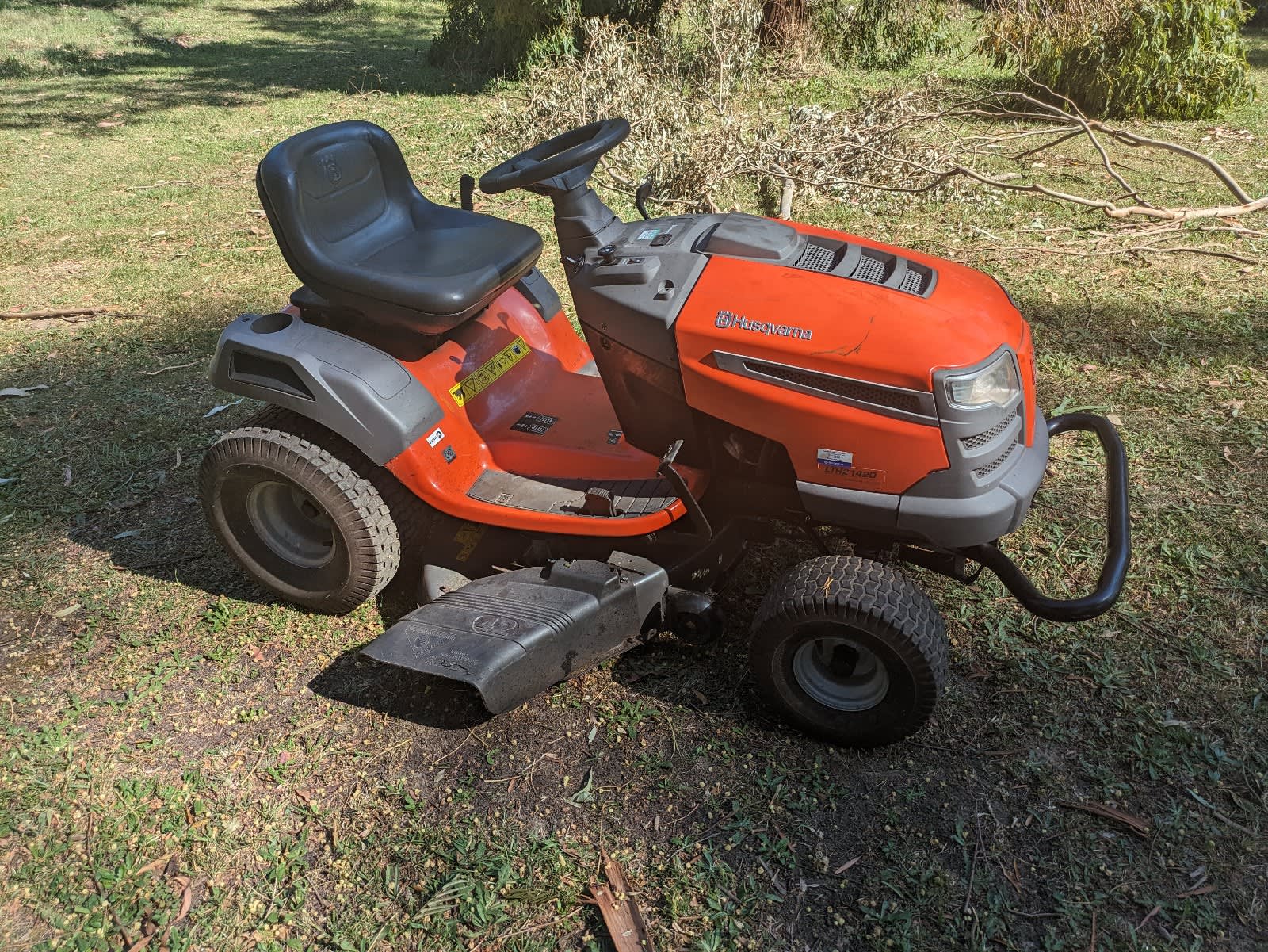 Used husqvarna ride on mower hot sale