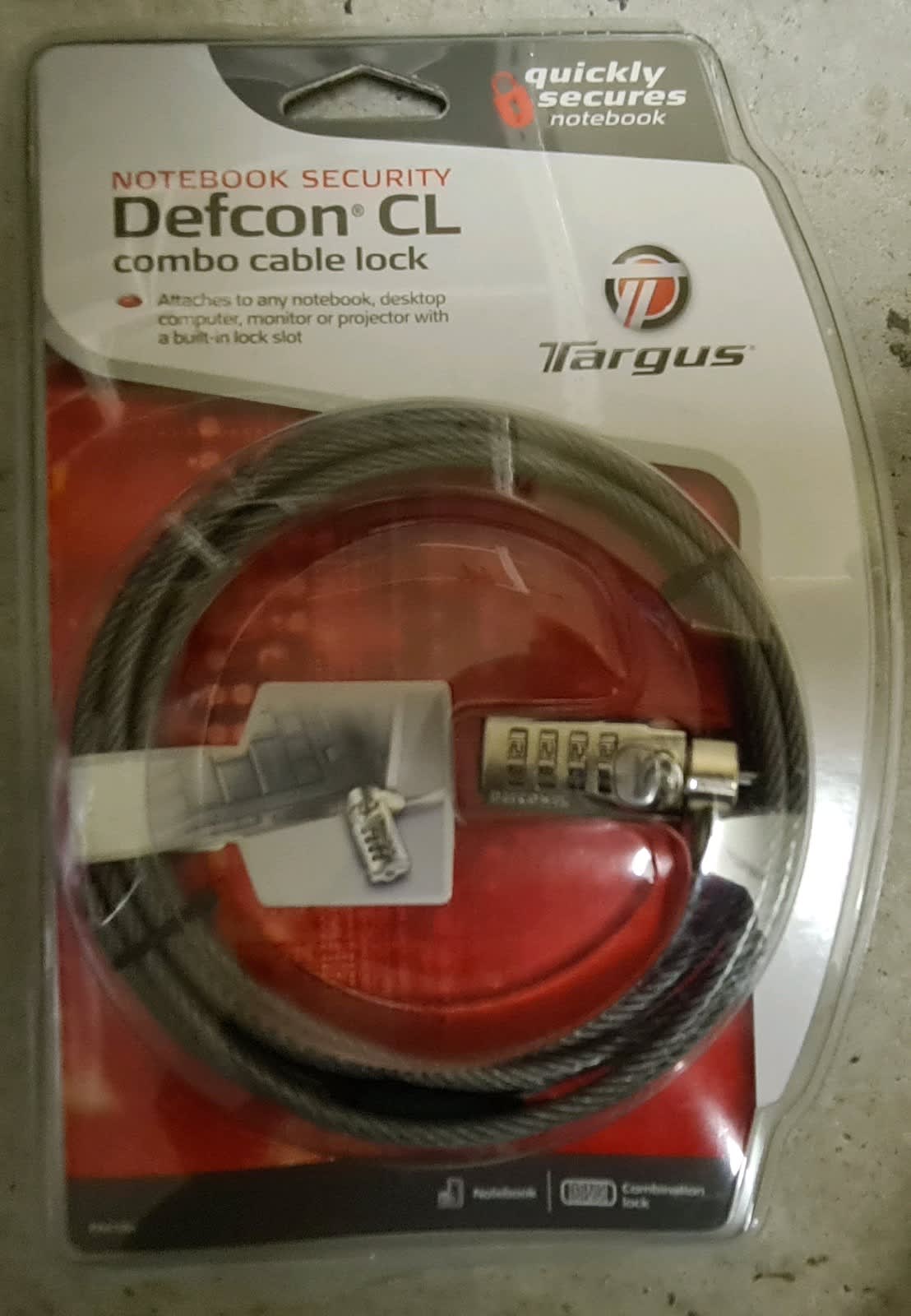 DEFCON™ T-Lock Serialized Combo Cable Lock - 25 pack