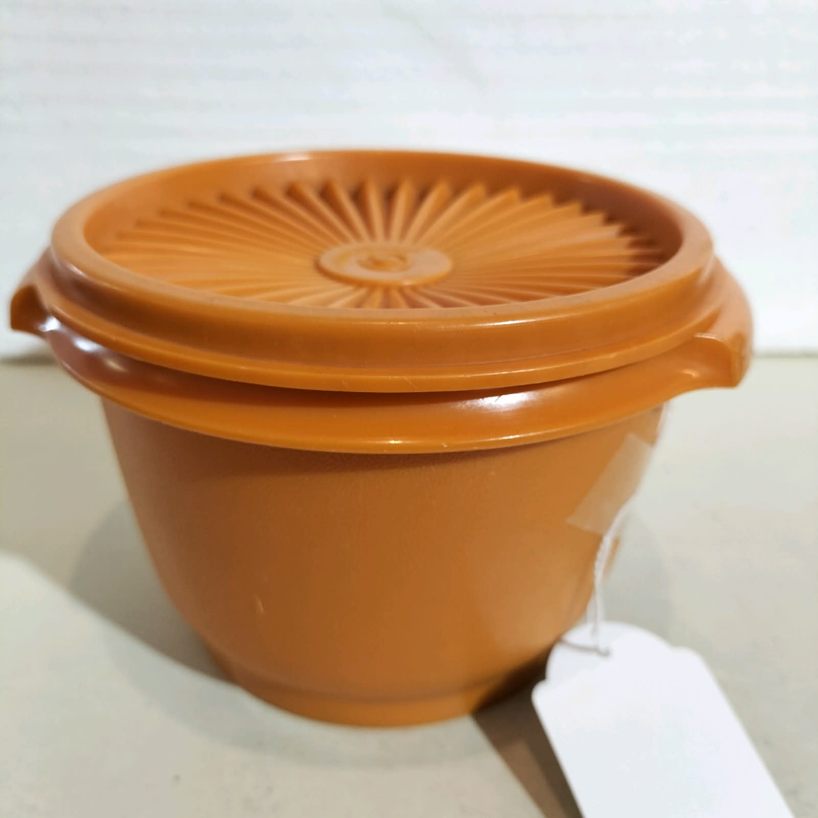 Tupperware Vintage Orange Servalier Container Bowl Storage # 886