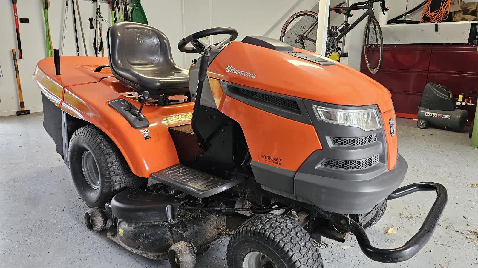 Second hand husqvarna ride deals on mower