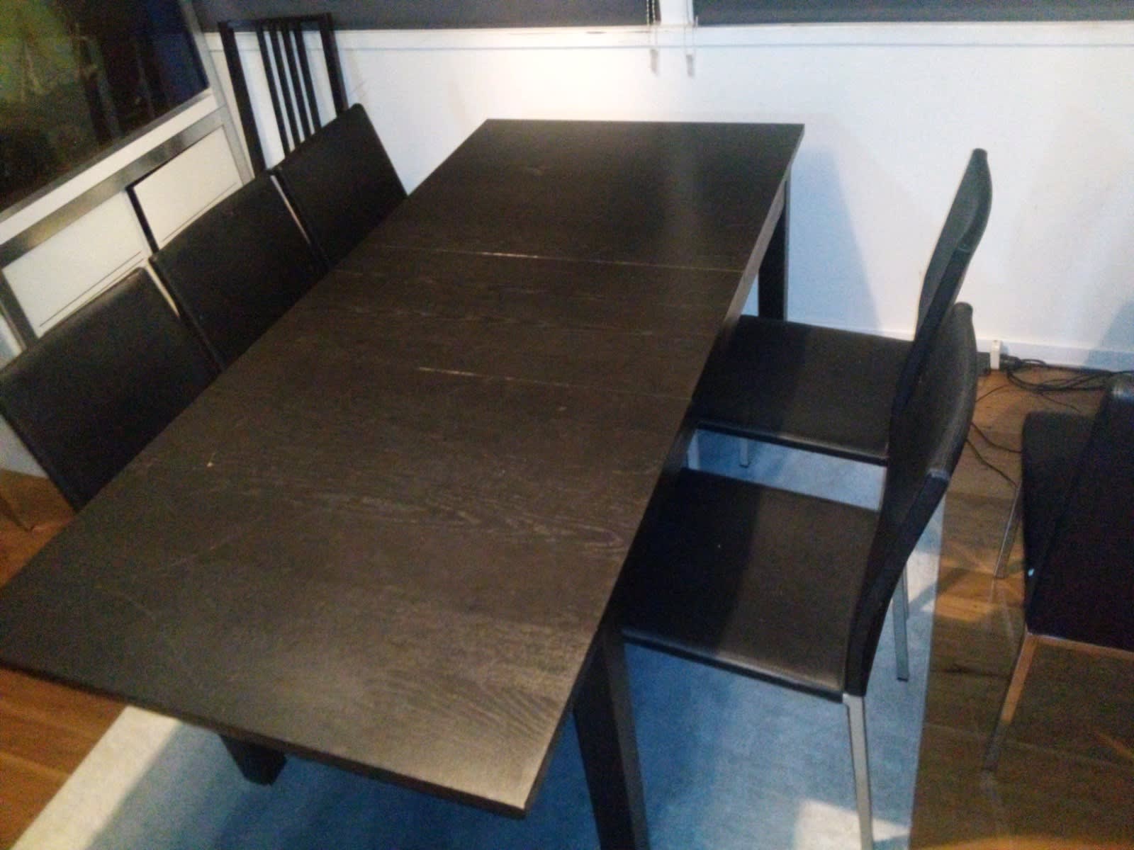 ikea bjursta extendable table black