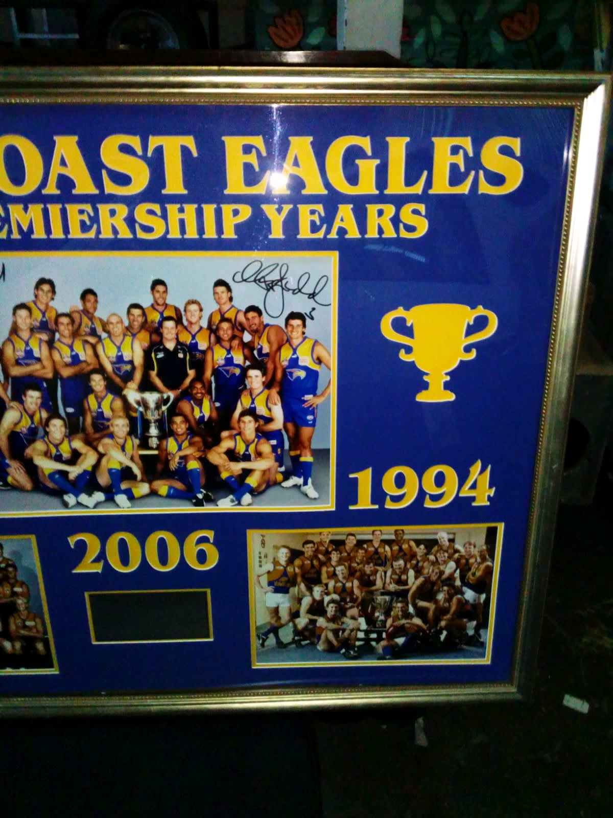 Framed West Coast Eagles 2019 Signed Jersey