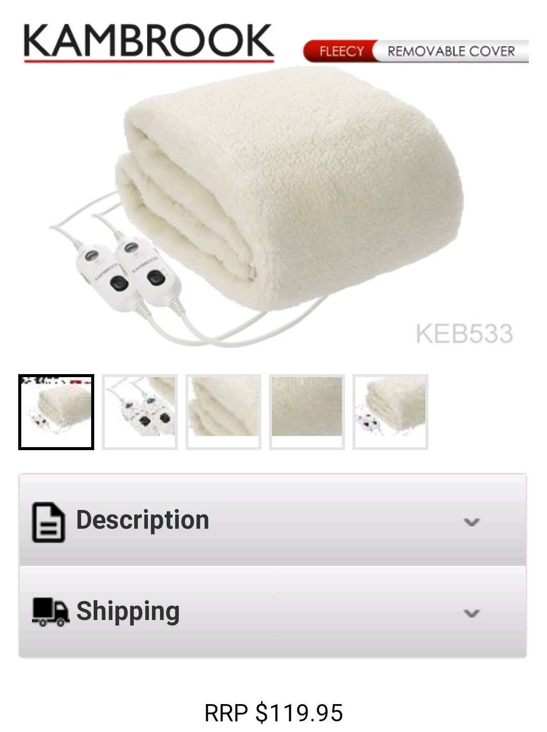 king single electric blanket big w