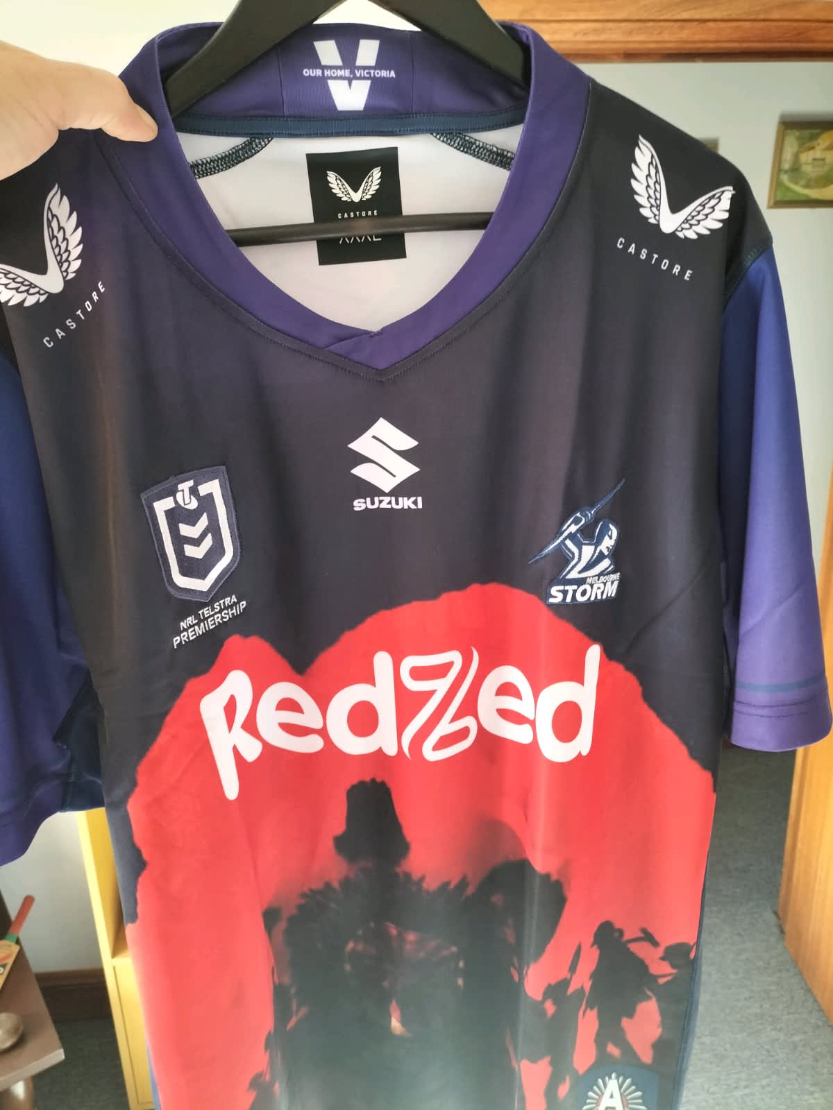 Melbourne Storm Rugby Jersey 2018 NRL Rugby League Home Shirt Mens Size  Adult M