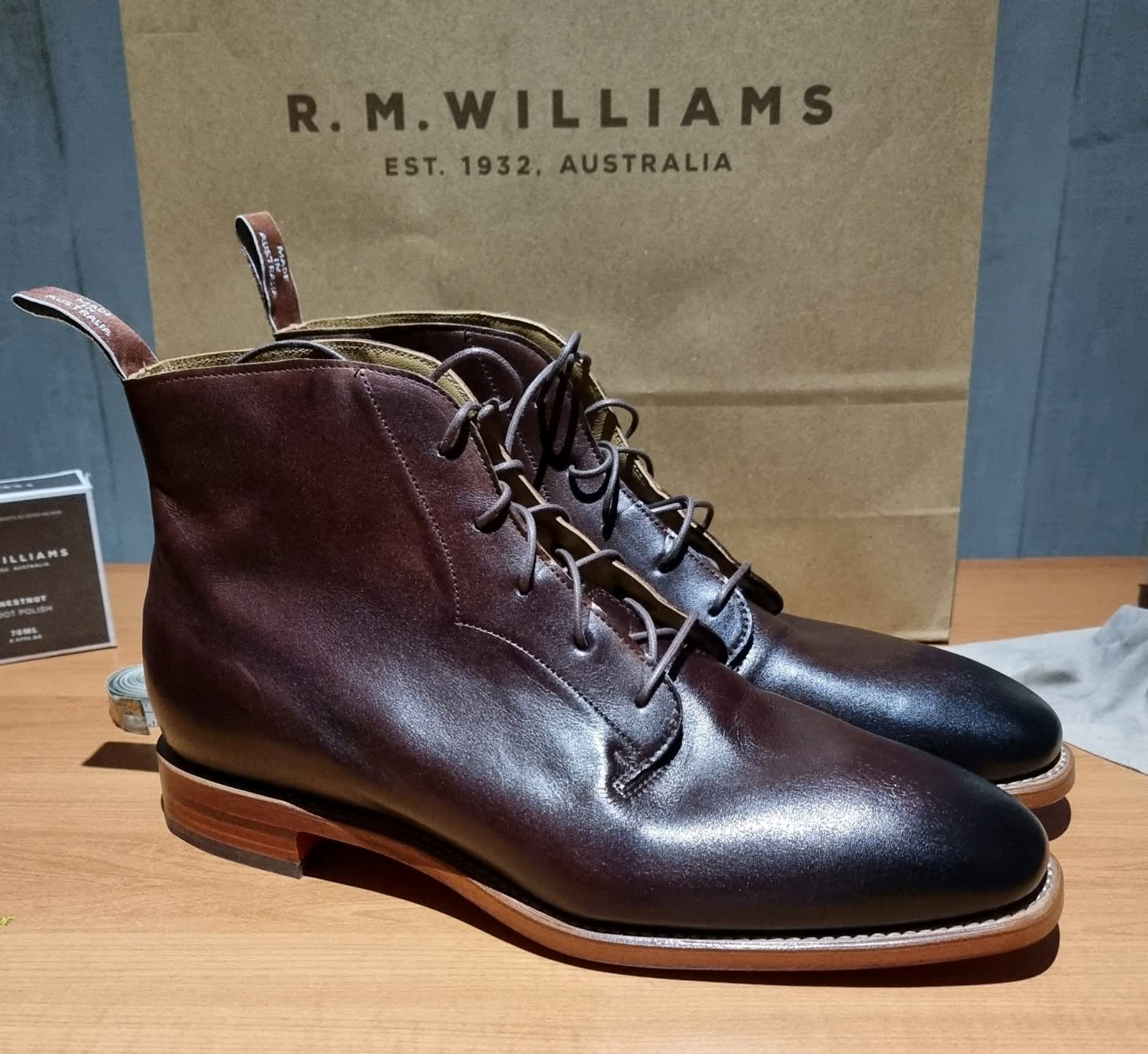 r m williams lace up boots