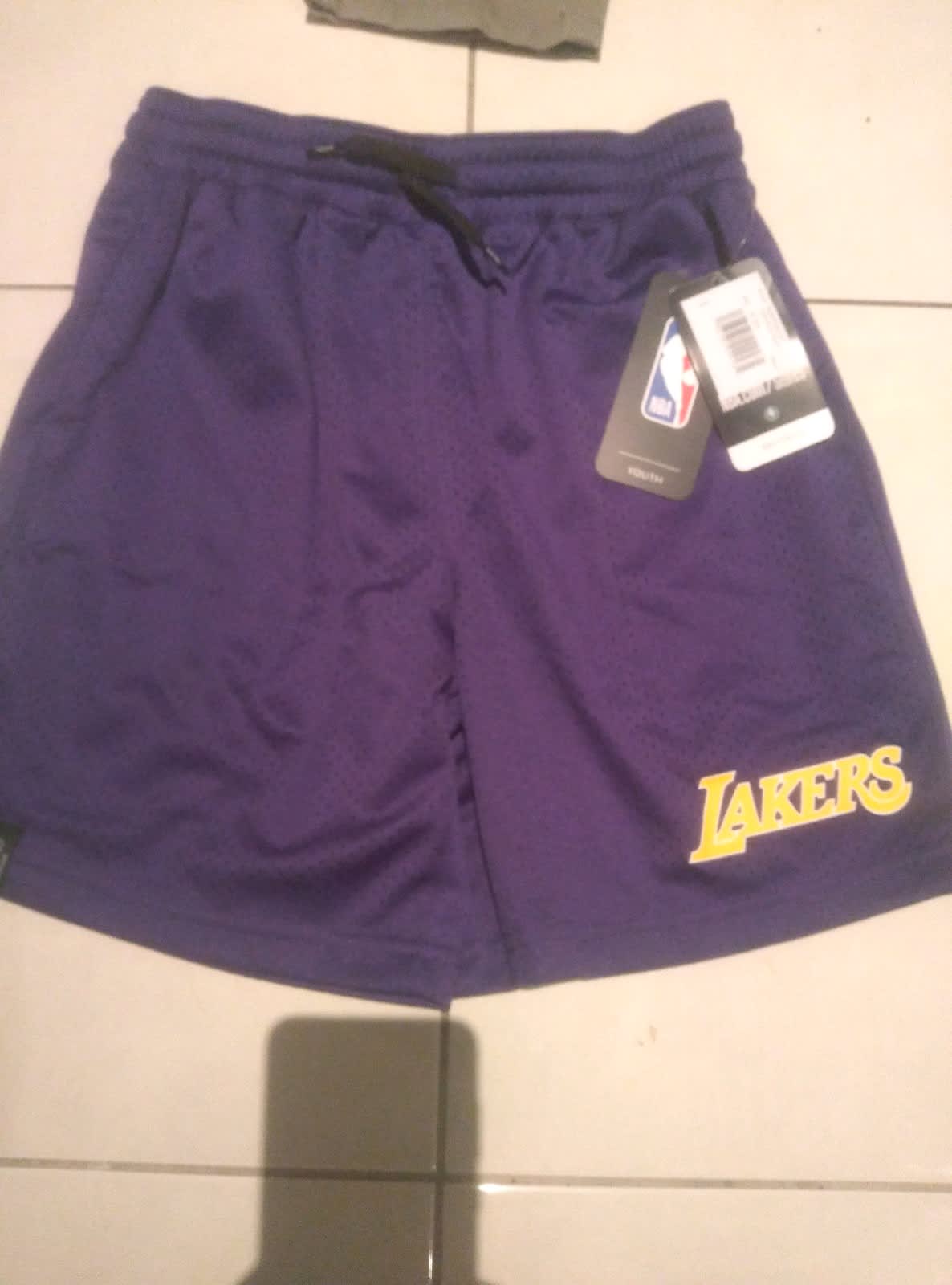 BAPE x Mitchell & Ness Lakers Away ABC Basketball authentic Shorts L Yellow  CAMO