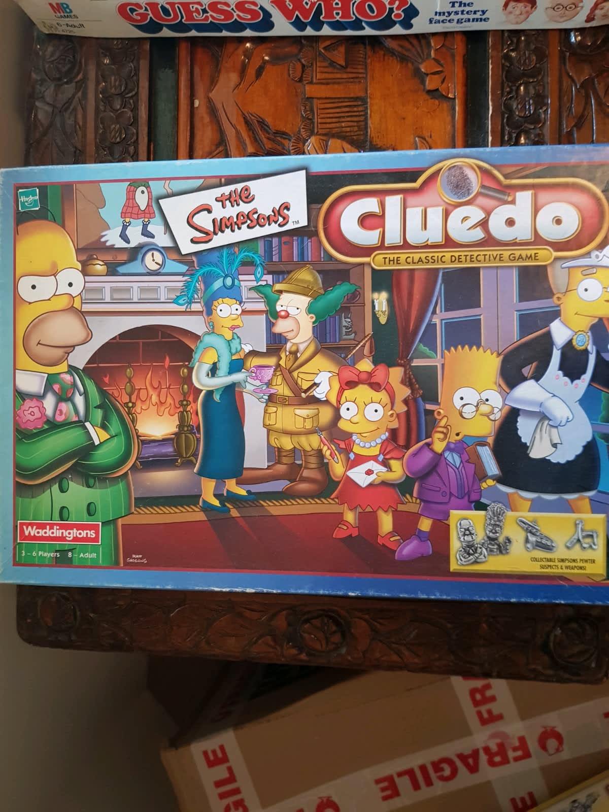 The Simpsons Clue Board Game Detective 1st Edition Pewter Pieces Complete!