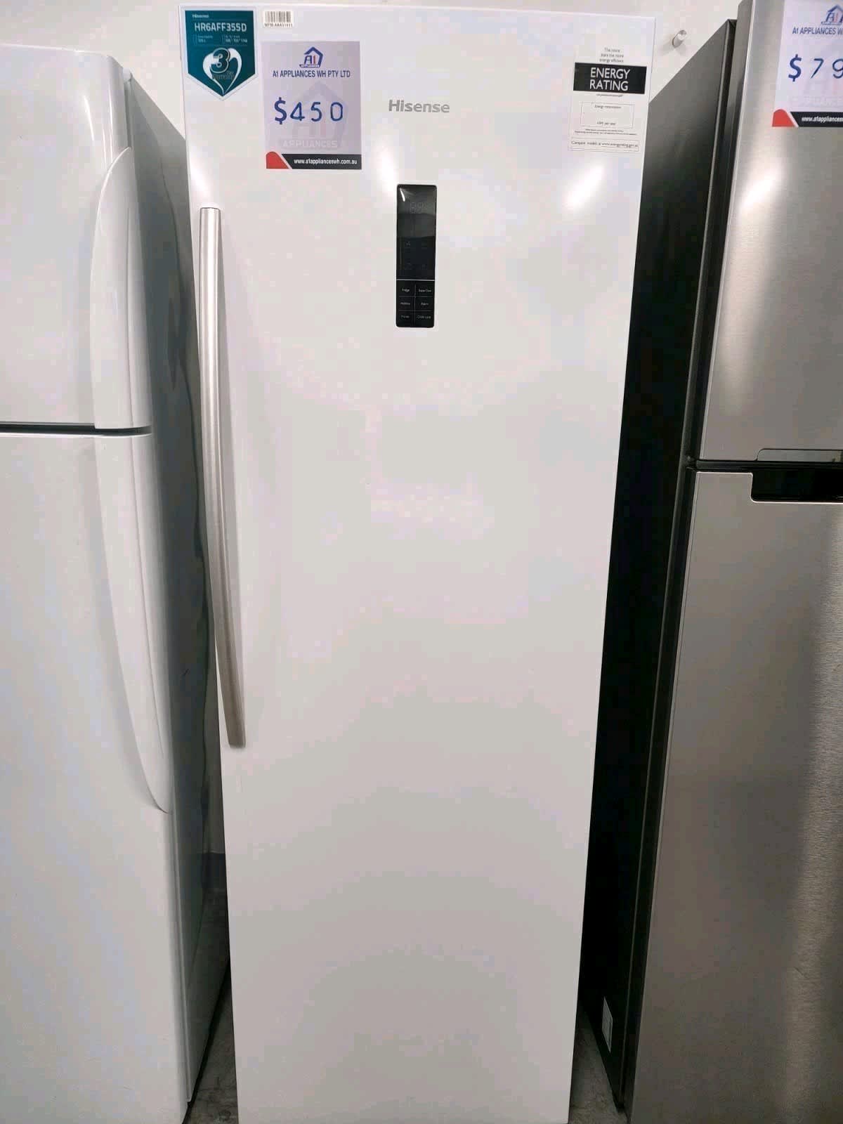 hisense 355l upright fridge