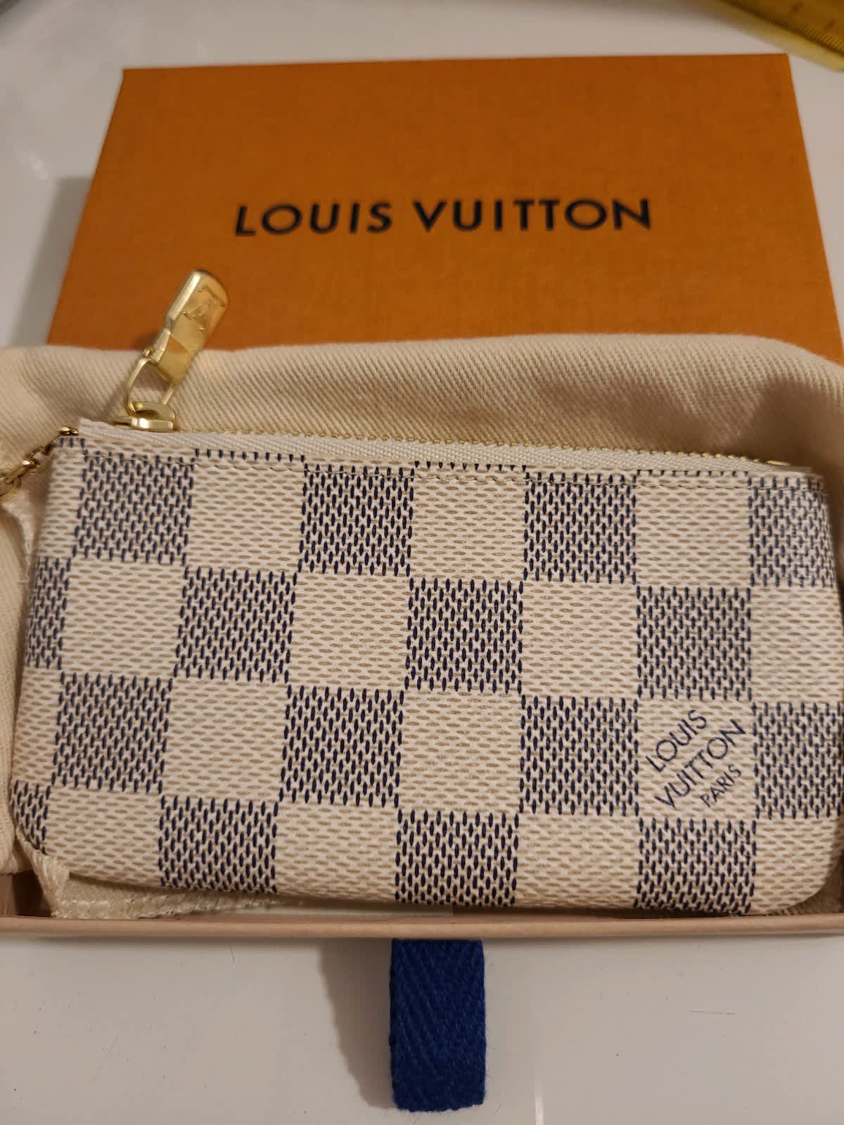 Louis Vuitton Damier Azur Daily Pouch Zip Porfolio Clutch