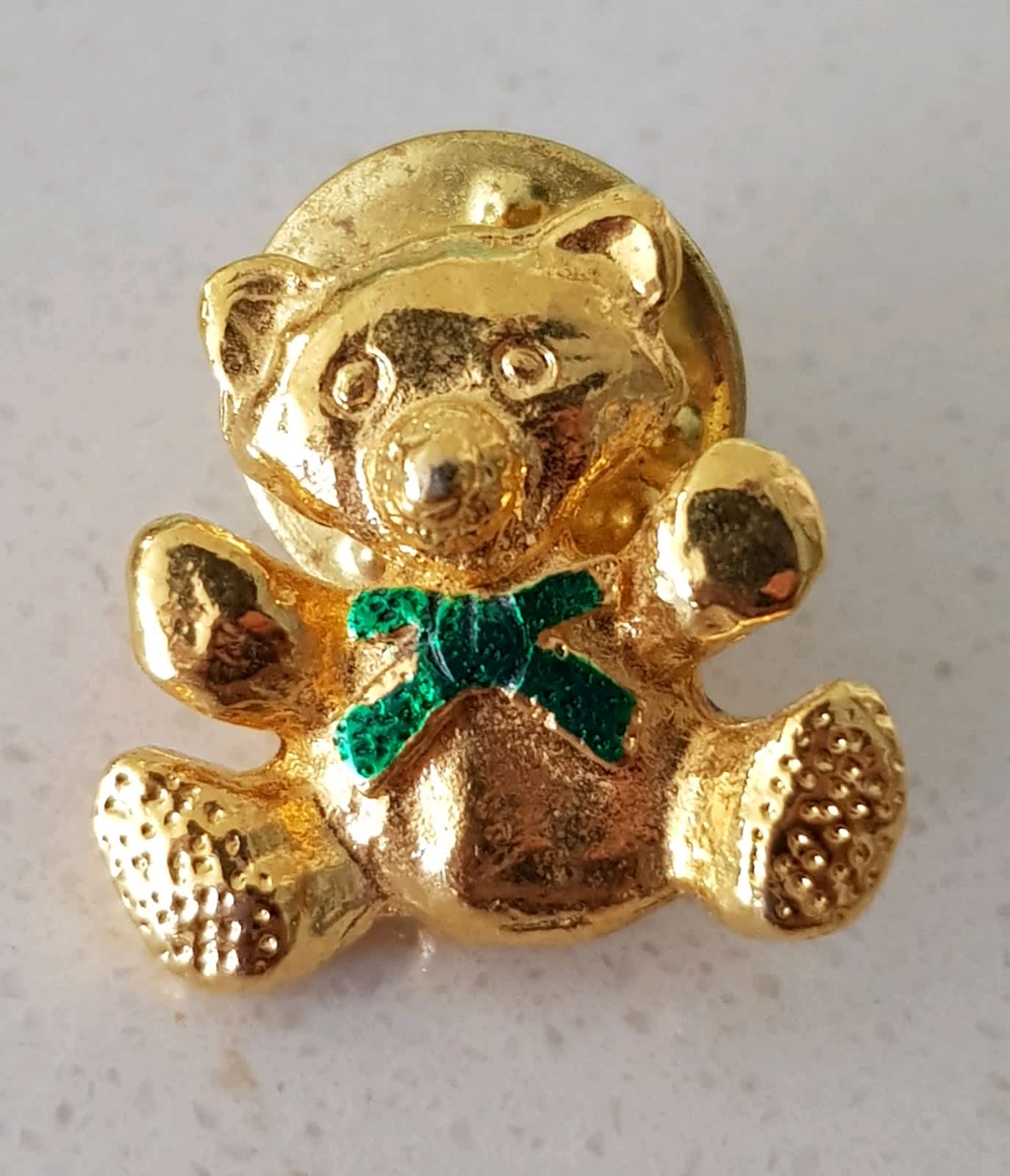Louis Vuitton Resin Monogram Teddy Bear Brooch - Gold-Plated Pin