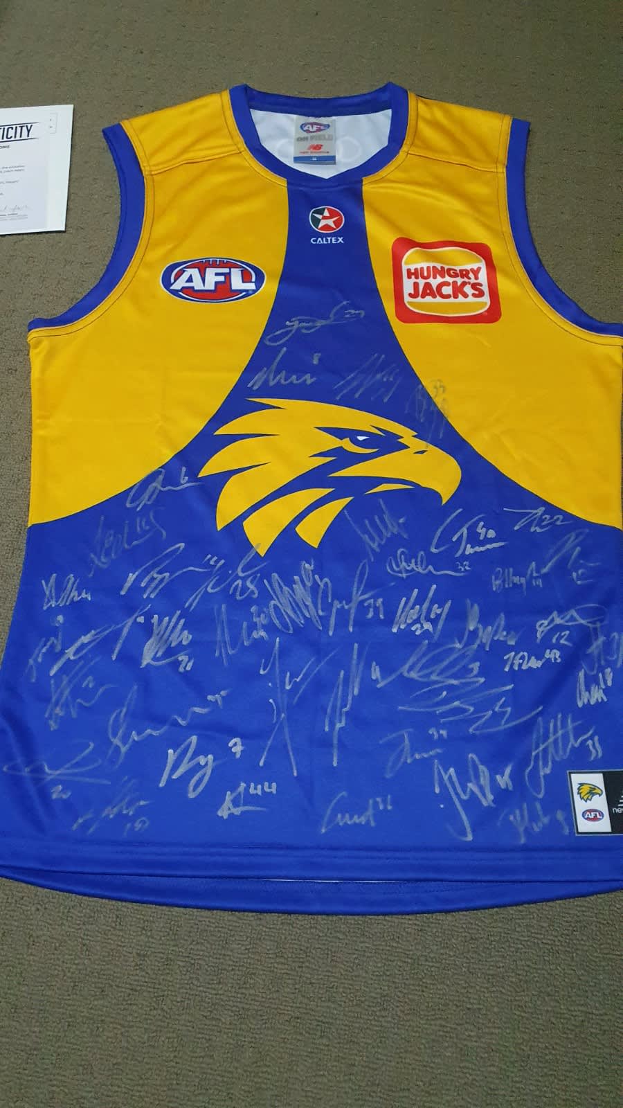 West Coast Eagles Men's 1992 Premiership Woollen Guernsey Long