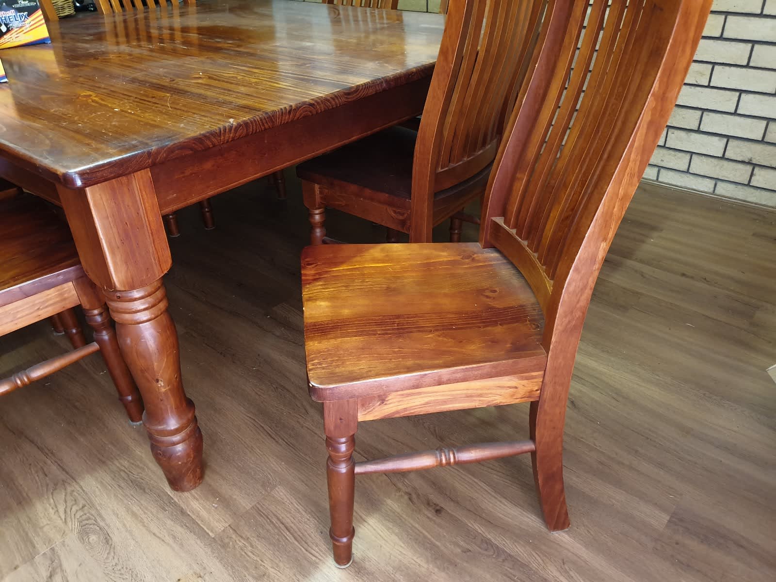 second hand wooden table and chairs