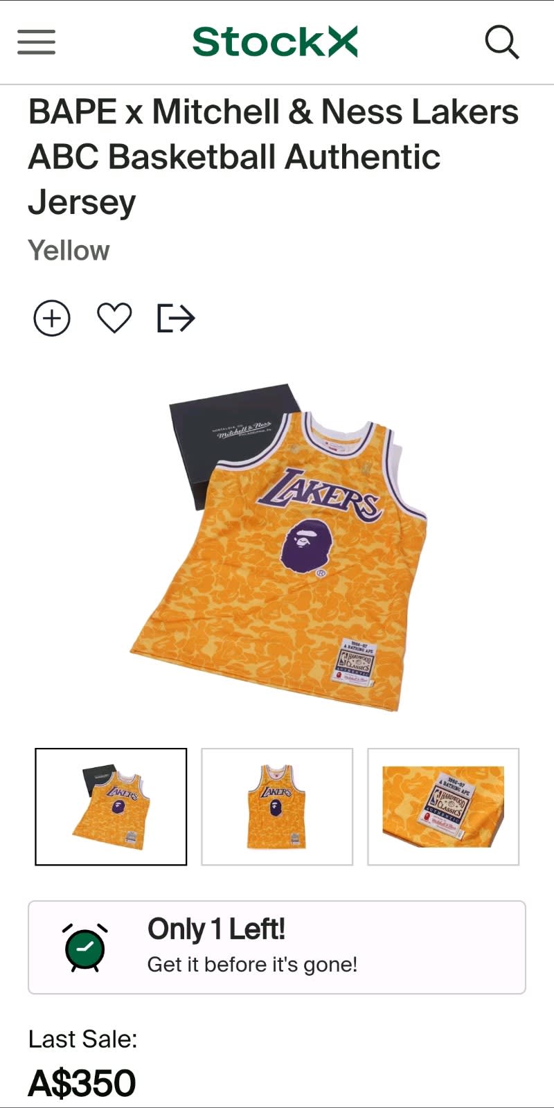 Mitchell & Ness, Tops, Bape Lakers Lebron Jersey