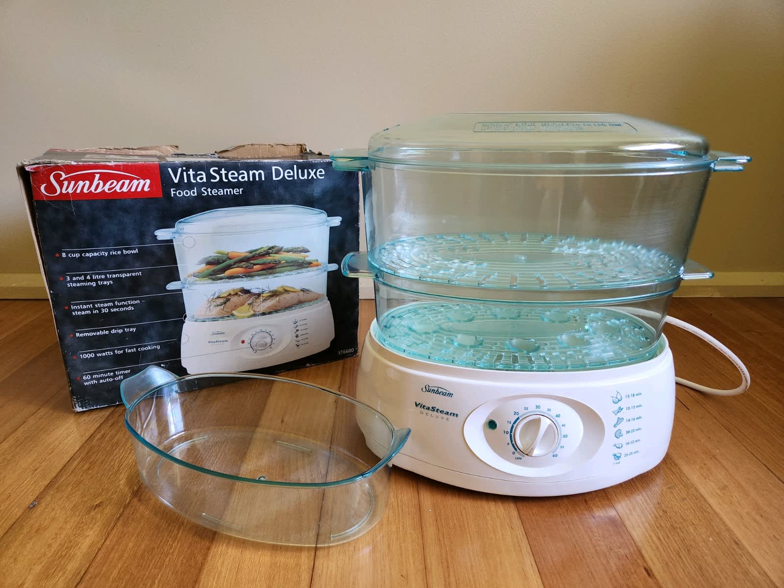 sunbeam vitasteam deluxe 3 tier food steamer