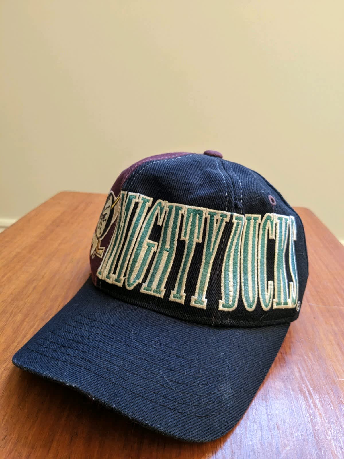 Vintage 90s Anaheim Mighty Ducks NHL Starter Tri Power Snapback Hat Cap