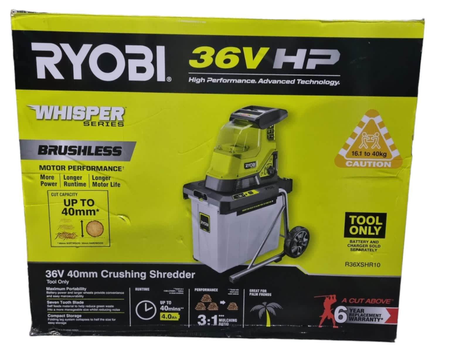 Ryobi™ 2400W Heavy Duty Crushing Electric Shredder Garden Mulcher