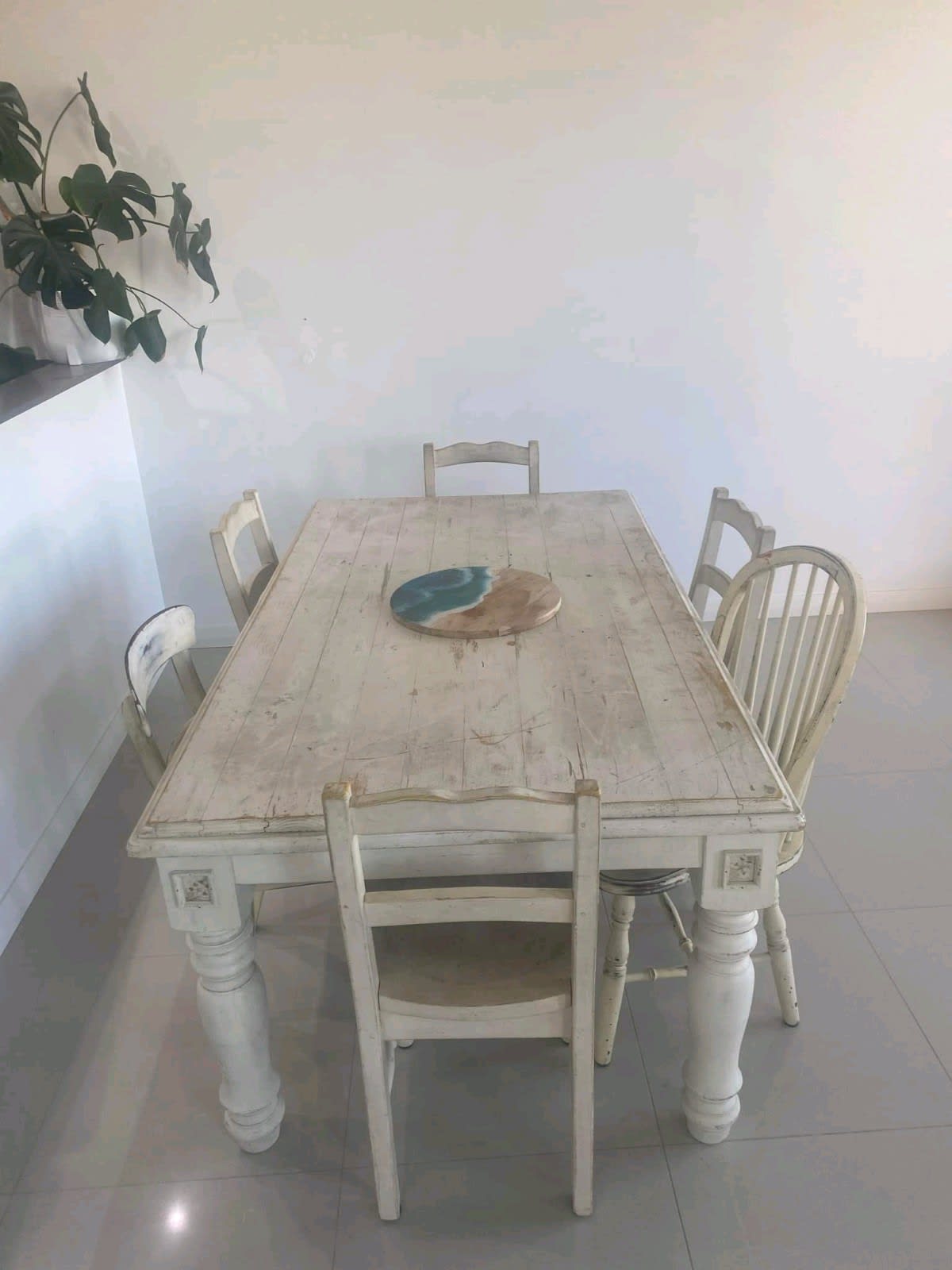 second hand rustic dining table and chairs