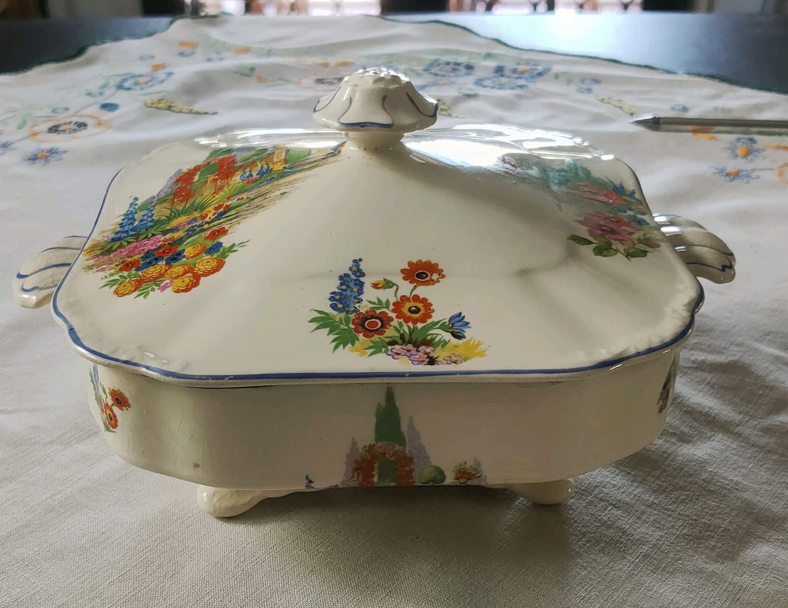 1930s Alfred Meakin Vintage Tureen Art Deco Tureen Vintage Vegetable Dish Vintage  Kitchenware Vintage Casserole 