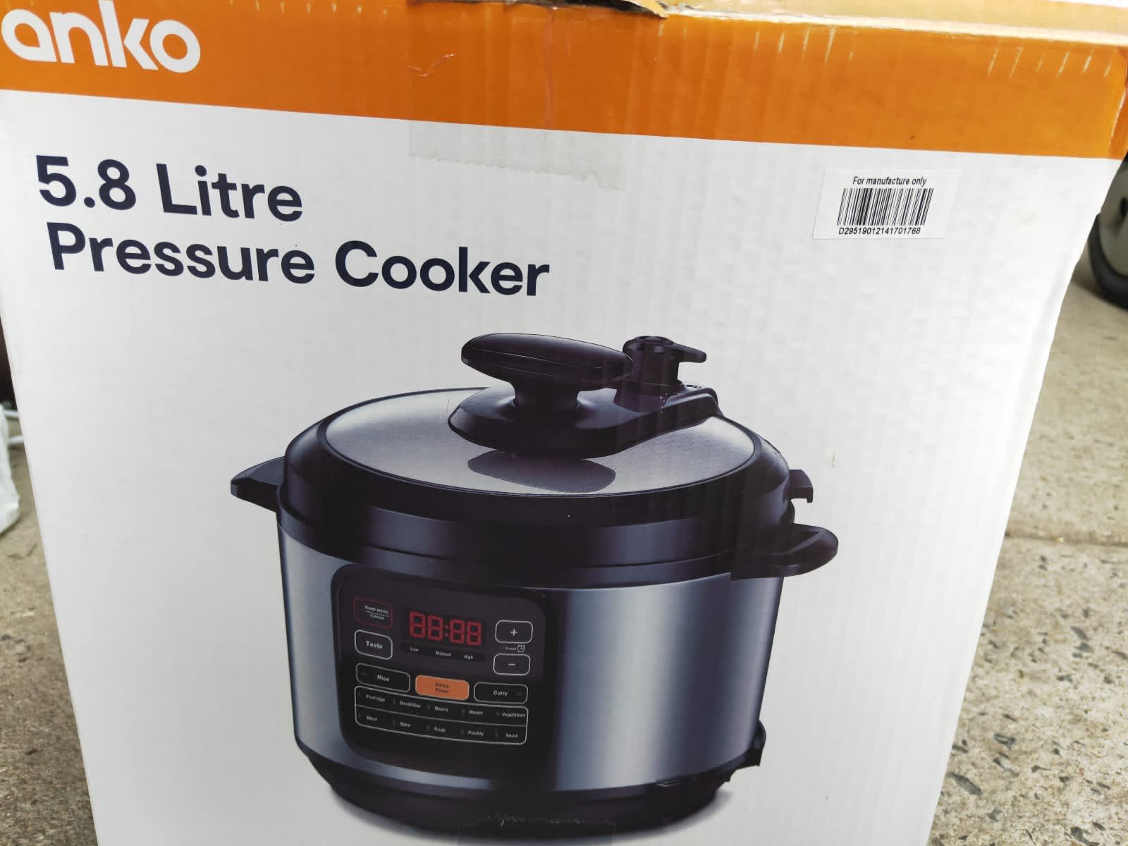 Anko 5.5 best sale litre pressure cooker