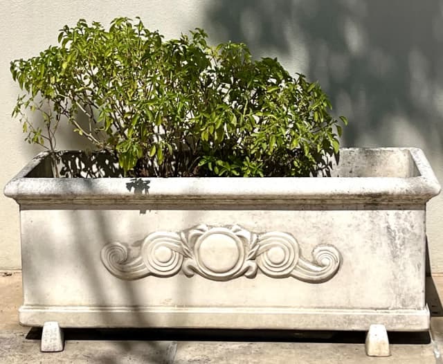 Six decorative sandcoloured cement planter boxes garden pots Pots