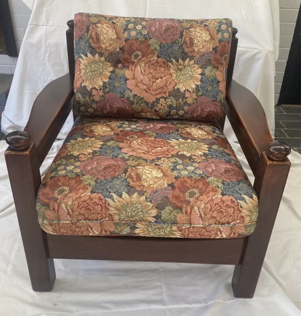 Timber armchair with side table Armchairs Gumtree Australia