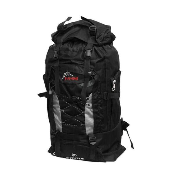 Large Waterproof Backpack Rucksack Bag Luggage Camping Outdoor BLACK