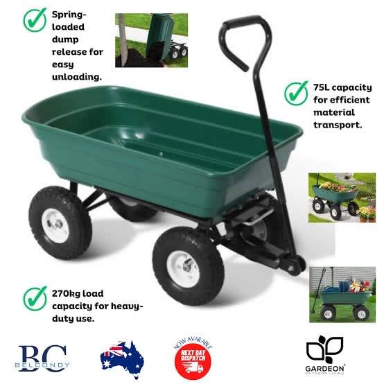 Garden Utility Cart, Gardeon 75L/270kg dump cart Garden Tools
