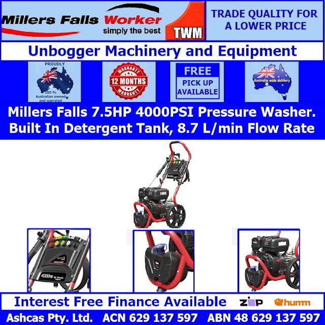Millers Falls TWM 7.5HP 4000psi Petrol Pressure Washer Cleaner Other