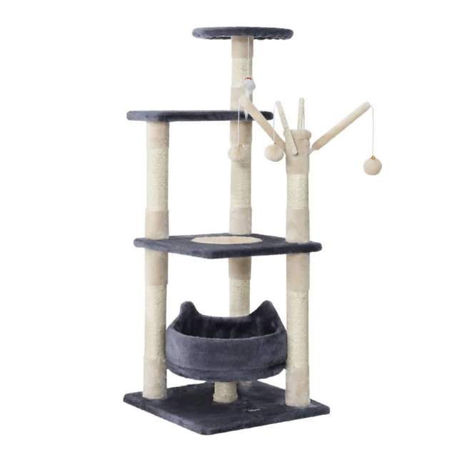 Cat Tree 110cm Tower Scratching Post Scratcher Wood Condo House Bed To