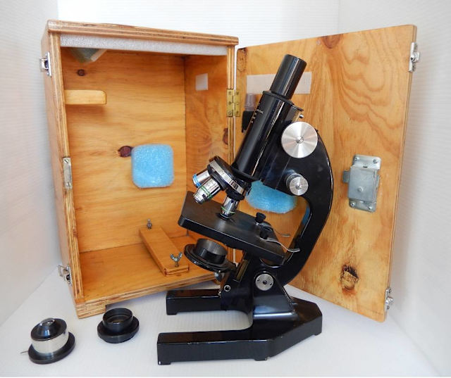 Vint 20th Cent. LDC Aust. Optical Co microscope WILD Heerbrugg lenses