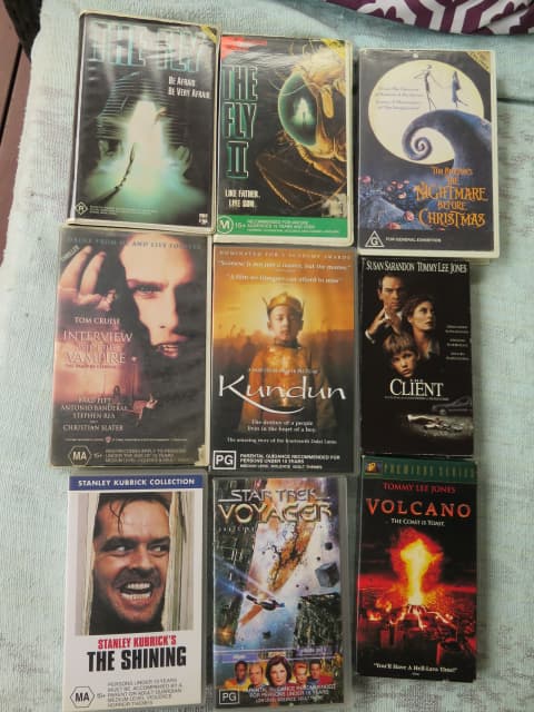 9 OLD VHS MOVIE TAPES. THE FLY 1 & 2 THE SHINING STAR TREK (TV ...