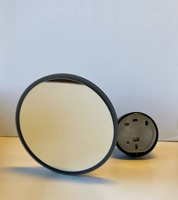 Tondo round mirror magnifying mirror light in matt black from Parisi