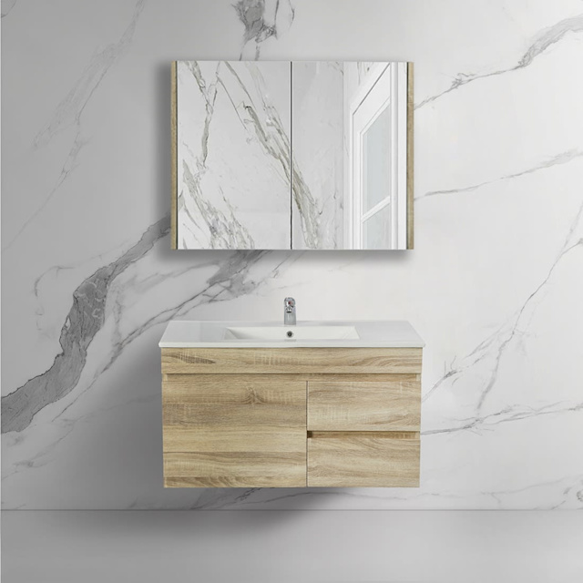 900x460x520mm Wall Hung Bathroom Vanity White Oak | Building Materials ...