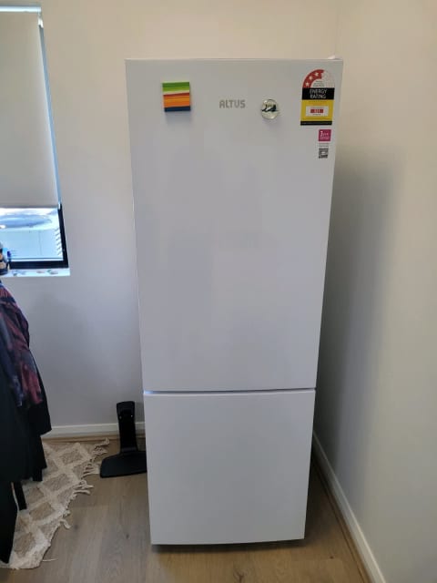 altus 323l bottom mount frost free fridge freezer white abm335w